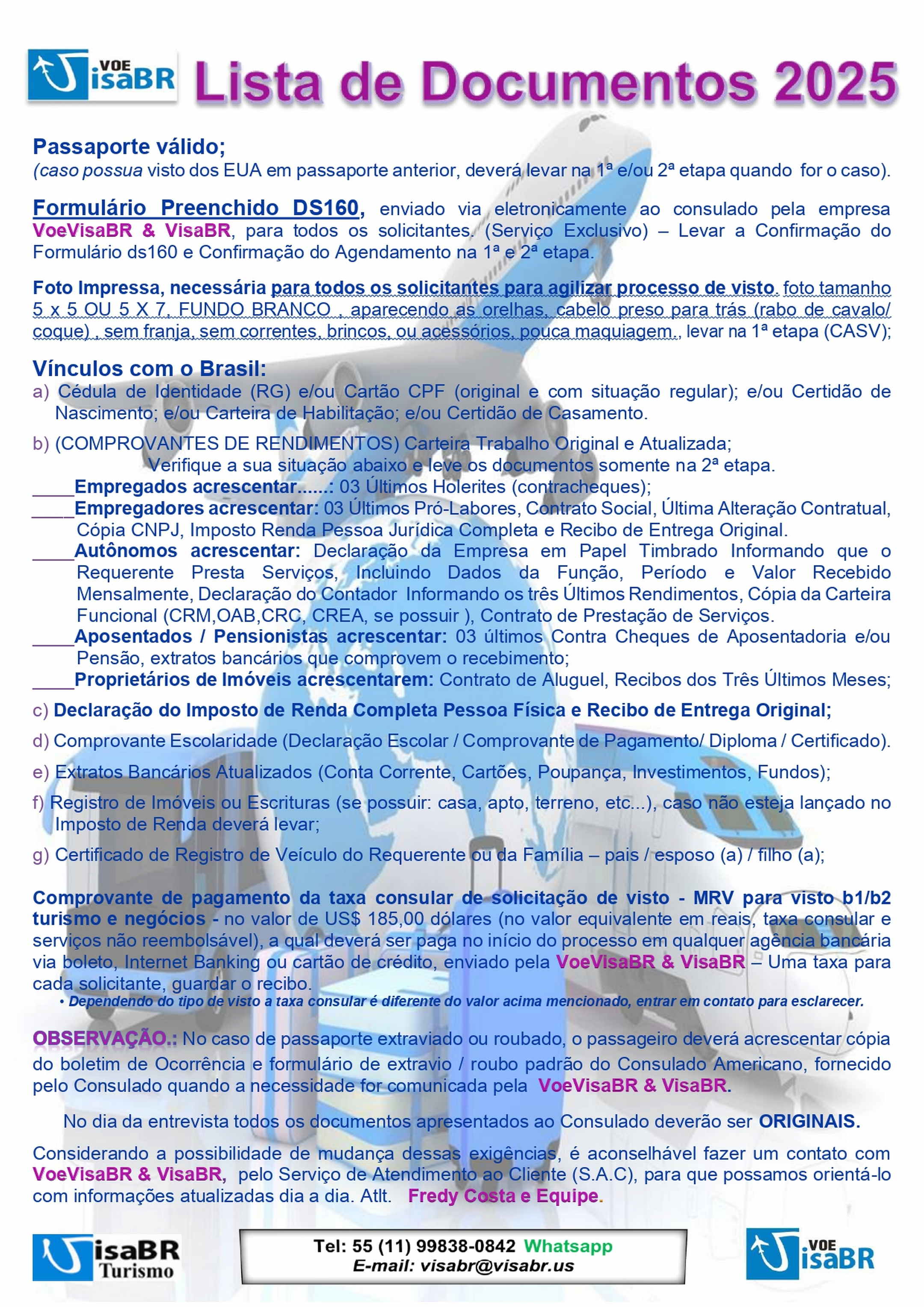Documentação Básica Visto Americano